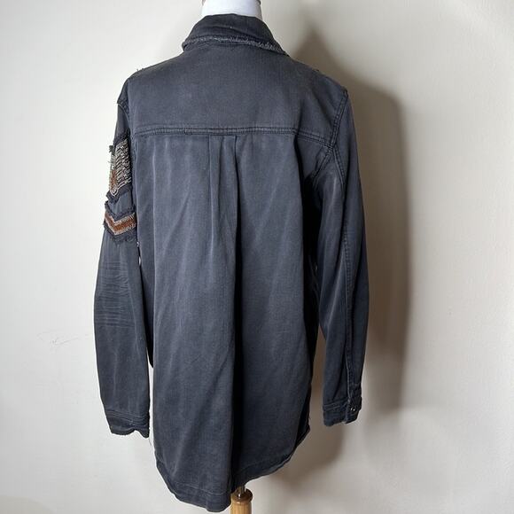 Free People Black Military Shirt Jacket - Picture 12 of 12
